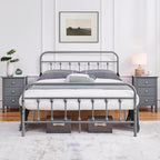 Bedside Tables Nightstands with 3 Drawers (Set of 2)