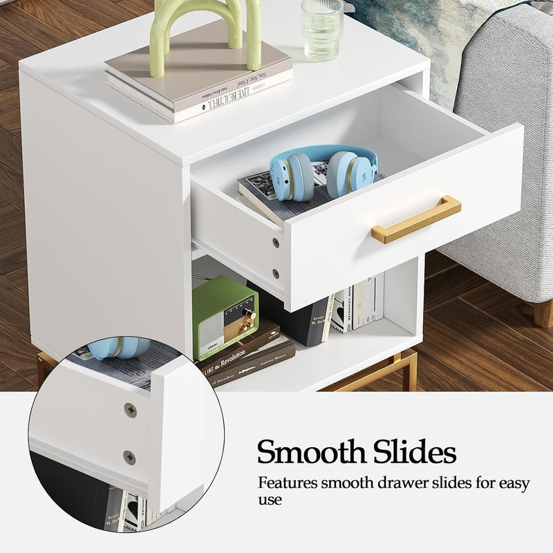 Bedside Tables Rattan Bed Side Table for Bedroom (Set of 2)