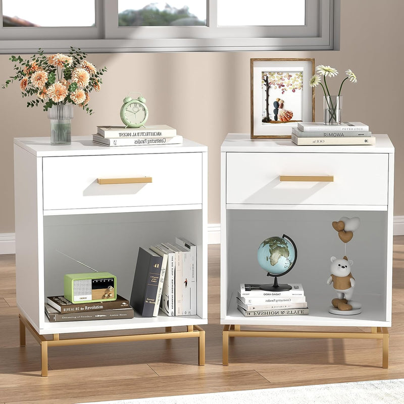 Bedside Tables Rattan Bed Side Table for Bedroom (Set of 2)