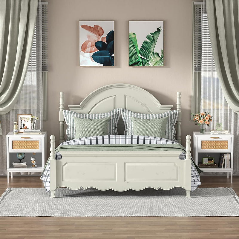 Bedside Tables Rattan Bed Side Table for Bedroom (Set of 2)