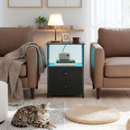 Bedside Tables Side Table with Charging Station Bed (Set of 2)