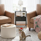 Bedside Tables Side Table with Charging Station Bed (Set of 2)