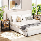 Bedside Tables Side Table with Charging Station Bed (Set of 2)