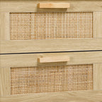 Bedside Tables Side Table with Hand Made Rattan (Set of 2)