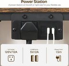 Bedside Tables with Charging Station Nightstands 2 Drawers (Set of 2)