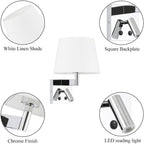 Bedside Wall Light with USB on Off Switch