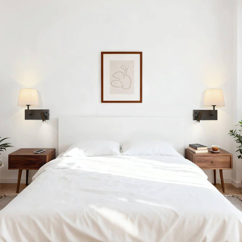 Bedside Wall Light with USB on Off Switch