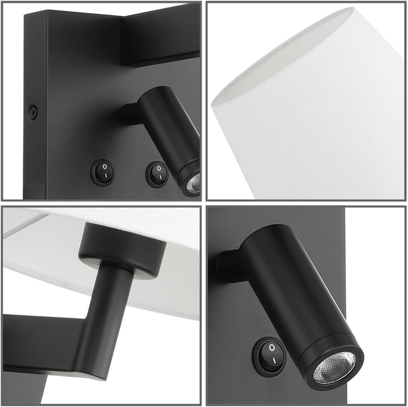 Bedside Wall Light with USB on Off Switch
