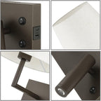 Bedside Wall Light with USB on Off Switch