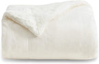 Bedsure Sherpa Fleece Throw Blanket Fluffy Microfiber Solid