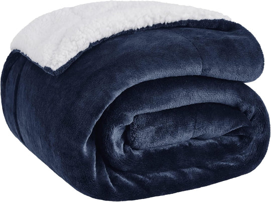 Bedsure Sherpa Fleece Throw Blanket Fluffy Microfiber Solid