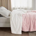 Bedsure Sherpa Fleece Throw Blanket Fluffy Microfiber Solid