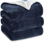 Bedsure Sherpa Fleece Throw Blanket Fluffy Microfiber Solid