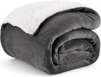 Bedsure Sherpa Fleece Throw Blanket Fluffy Microfiber Solid