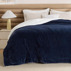 Bedsure Sherpa Fleece Throw Blanket Fluffy Microfiber Solid