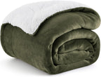 Bedsure Sherpa Fleece Throw Blanket Fluffy Microfiber Solid