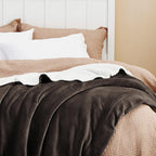 Bedsure Sherpa Fleece Throw Blanket Fluffy Microfiber Solid