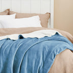 Bedsure Sherpa Fleece Throw Blanket Fluffy Microfiber Solid