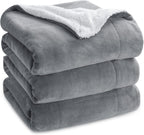 Bedsure Sherpa Fleece Throw Blanket Fluffy Microfiber Solid