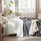 Bedsure Sherpa Fleece Throw Blanket Fluffy Microfiber Solid
