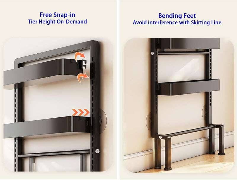 Behind Door Storage Organiser Rack 6 Tier Adjustable
