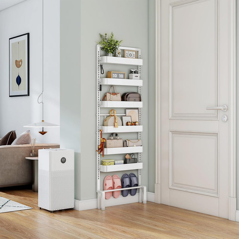 Behind Door Storage Organiser Rack 6 Tier Adjustable
