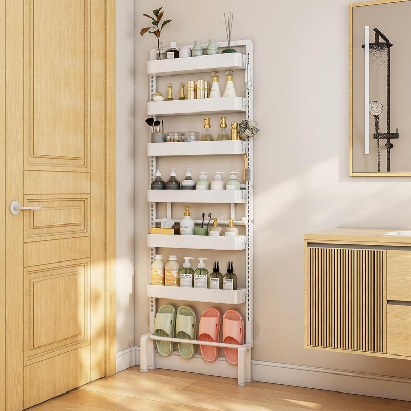 Behind Door Storage Organiser Rack 6 Tier Adjustable