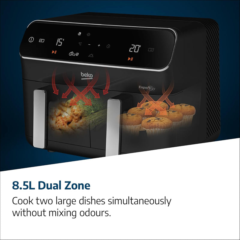 Dual Zone Air Fryer Expertfry 8.5L Capacity Smart
