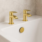 Belantia Brushed Brass Bath Taps Pair of Finish