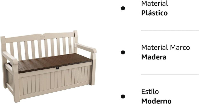 Bench 265L Outdoor 60% Recycled Garden Furniture Storage
