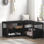 Entryway Bench Shoe Storage Rustic Corner with Shelf