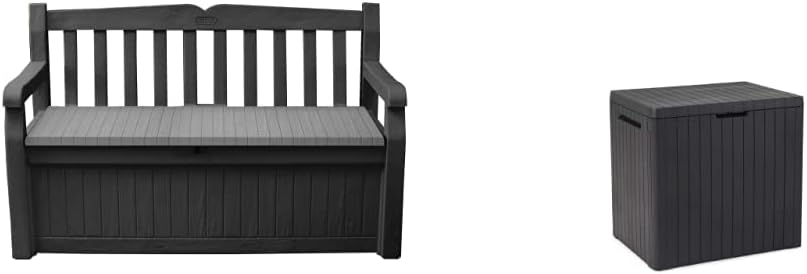 Bench Outdoor Storage Box Garden Furniture Graphite