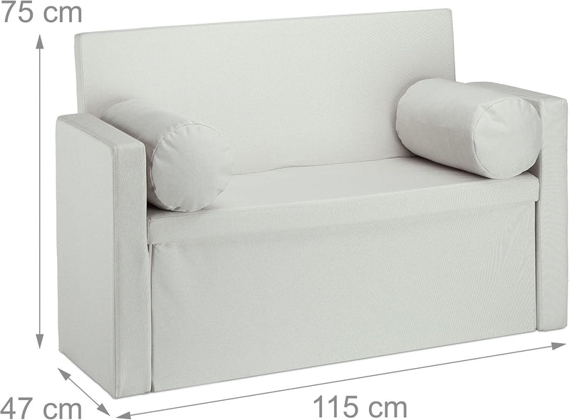 Bench Seat with Backrest Pillows Foldable Storage Ottoman