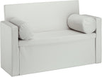 Bench Seat with Backrest Pillows Foldable Storage Ottoman