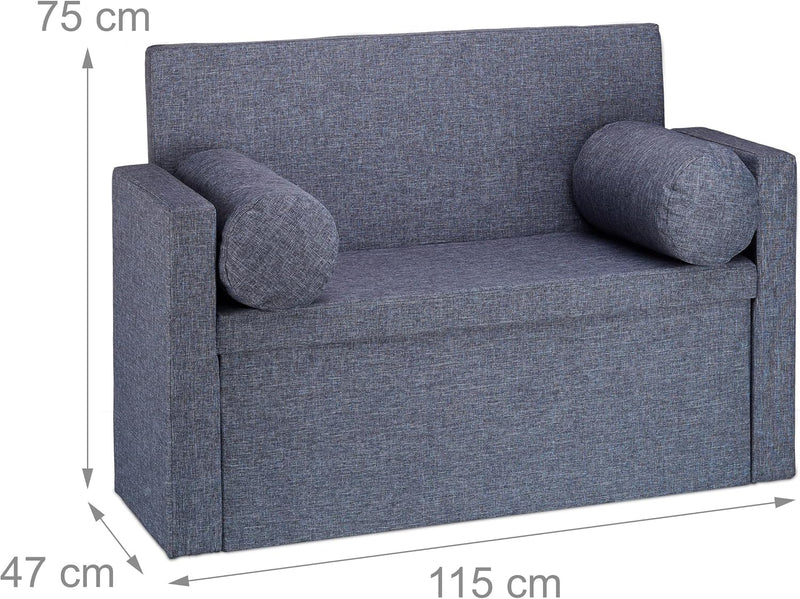 Bench Seat with Backrest Pillows Foldable Storage Ottoman