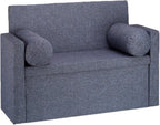 Bench Seat with Backrest Pillows Foldable Storage Ottoman