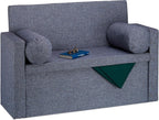 Bench Seat with Backrest Pillows Foldable Storage Ottoman