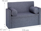 Bench Seat with Backrest Pillows Foldable Storage Ottoman
