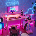 L-Shaped Gaming Desk with RGB LED Lights