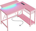 L-Shaped Gaming Desk with RGB LED Lights