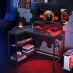 L-Shaped Gaming Desk with RGB LED Lights