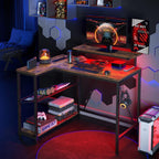 L-Shaped Gaming Desk with RGB LED Lights