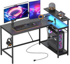 L-Shaped Gaming Desk with RGB LED Lights