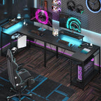 L-Shaped Gaming Desk with RGB LED Lights