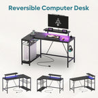 L-Shaped Gaming Desk with RGB LED Lights