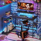 L-Shaped Gaming Desk with RGB LED Lights