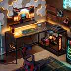 L-Shaped Gaming Desk with RGB LED Lights