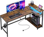 L-Shaped Gaming Desk with RGB LED Lights