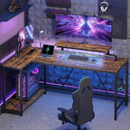 L-Shaped Gaming Desk with RGB LED Lights