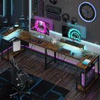 L-Shaped Gaming Desk with RGB LED Lights